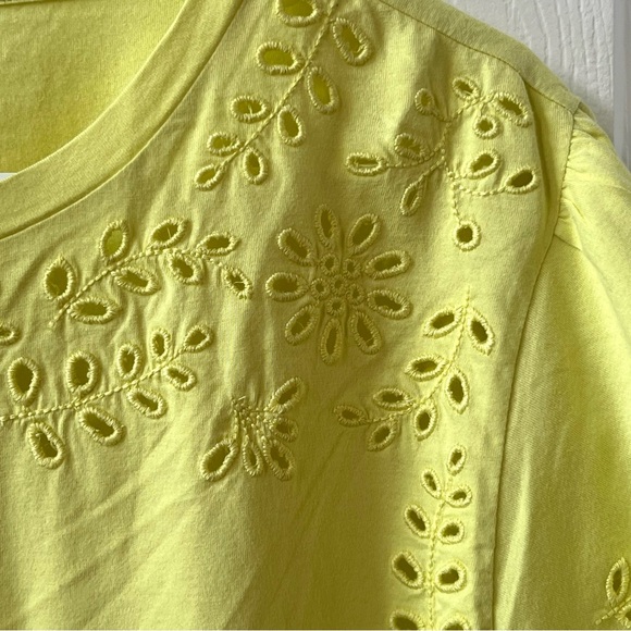 ⭐️ NWT Ann Taylor Eyelet Cap Sleeve Tee Scoop Neck Size XL - Picture 7 of 14